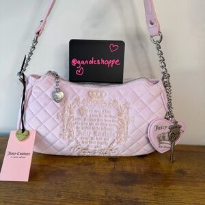 New Juicy Couture Juicy Tale Shoulder Handbag Sandstone Lilac Mist Pink Charm